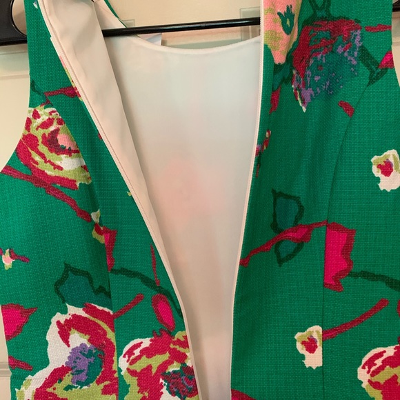 ⭐️ 🔥🔥SALE🔥🔥 J Crew Factory green floral shift dress, 0, NWT - Picture 4 of 8